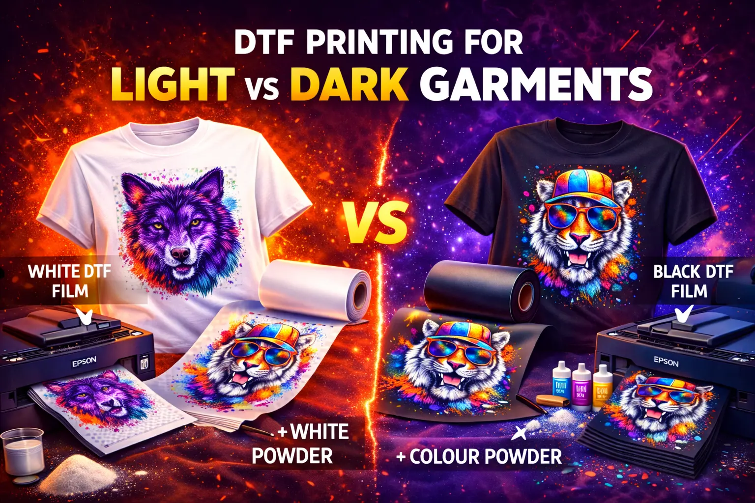DTF for Light vs Dark Garments