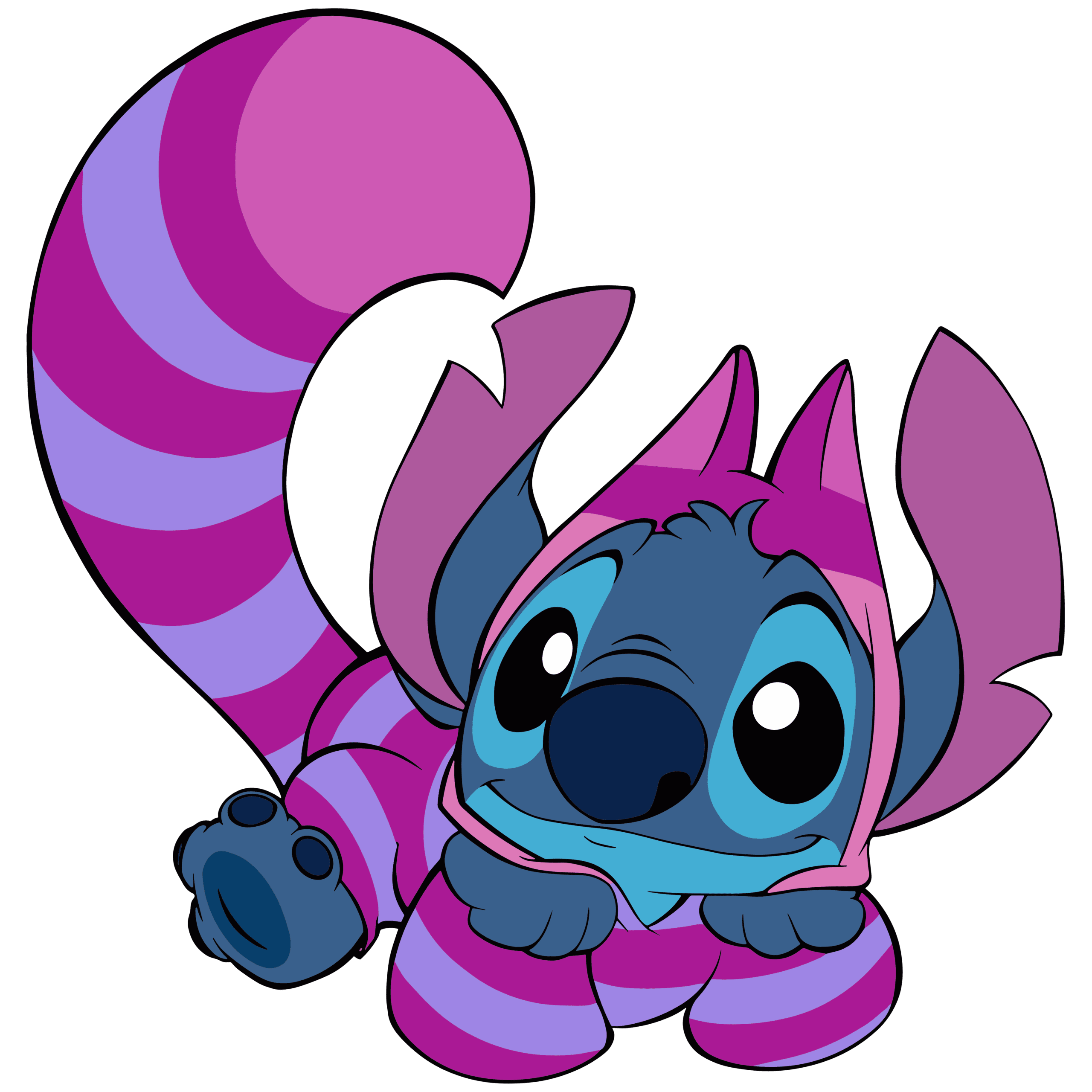 Pink Striped Cartoon Monster DTF Transfer – Press Ready Design