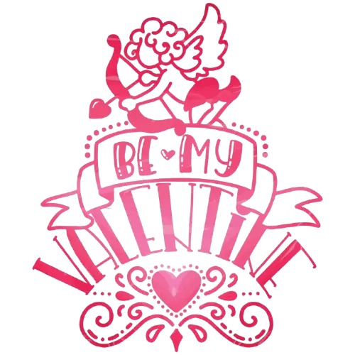 Be My Valentine Cupid Heart DTF Transfer – Romantic Gift Print