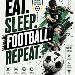 Eat Sleep Football Repeat DTF Transfer