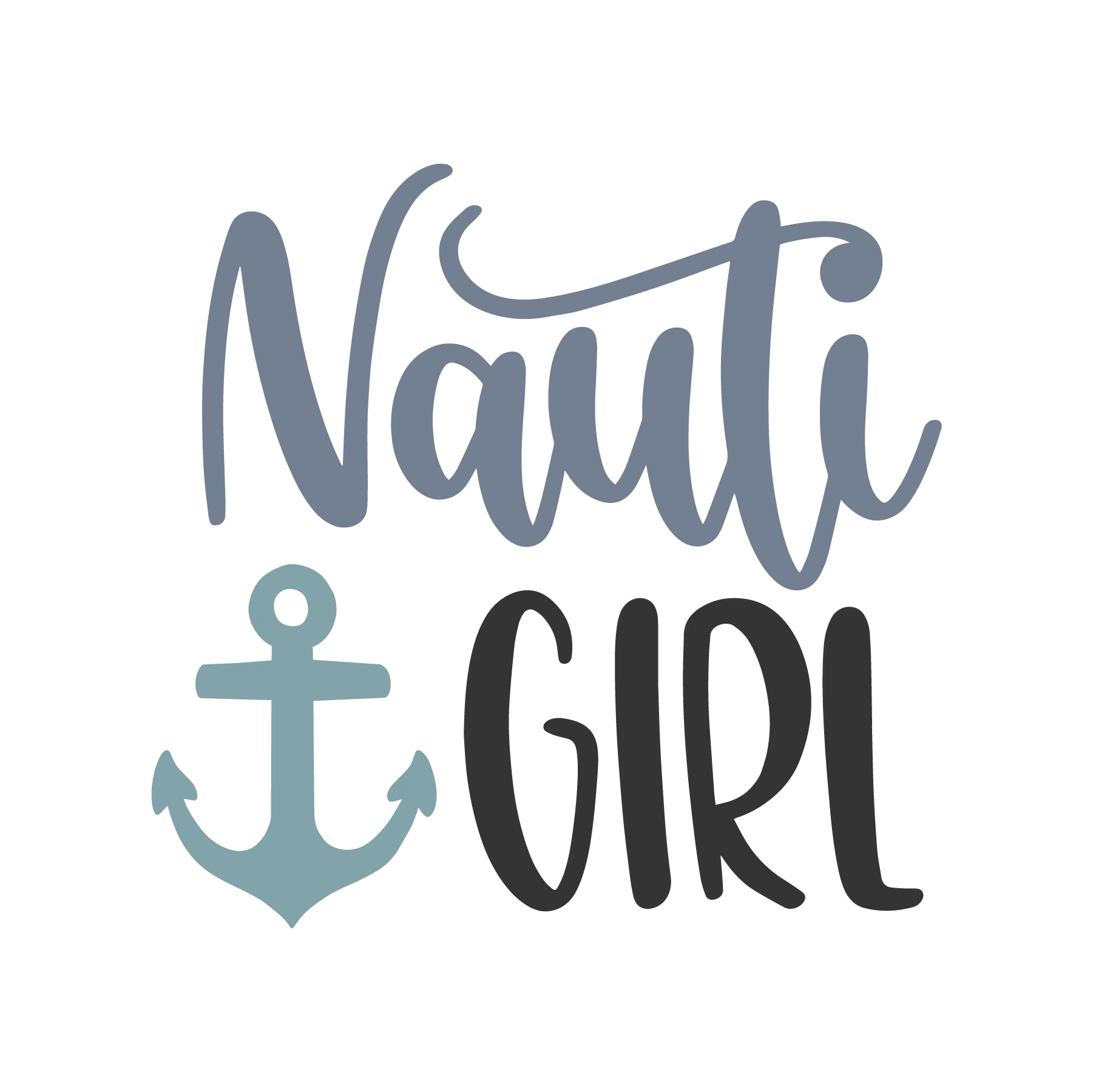 Nauti Girl Funny Nautical DTF Transfer